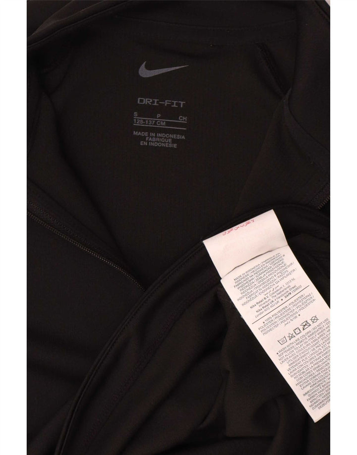 Top della tuta pullover Nike Dri Fit con zip e collo per ragazze, 8-9 anni, piccola, nera