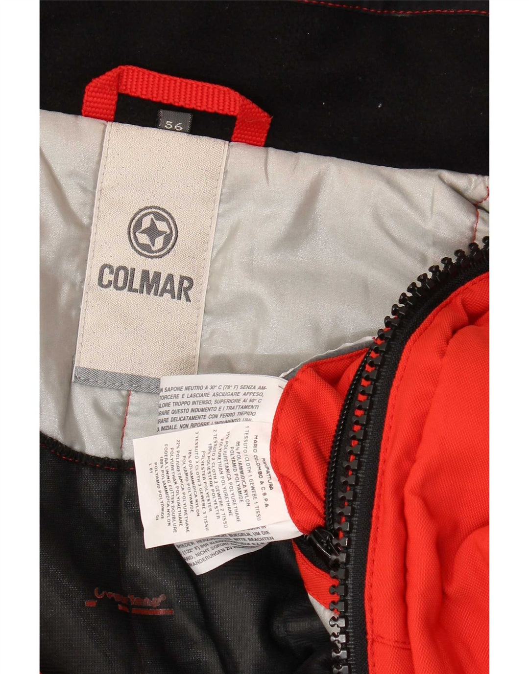 Giacca da sci con cappuccio da uomo Colmar IT 56 XL Rosso Colourblock Poliammide