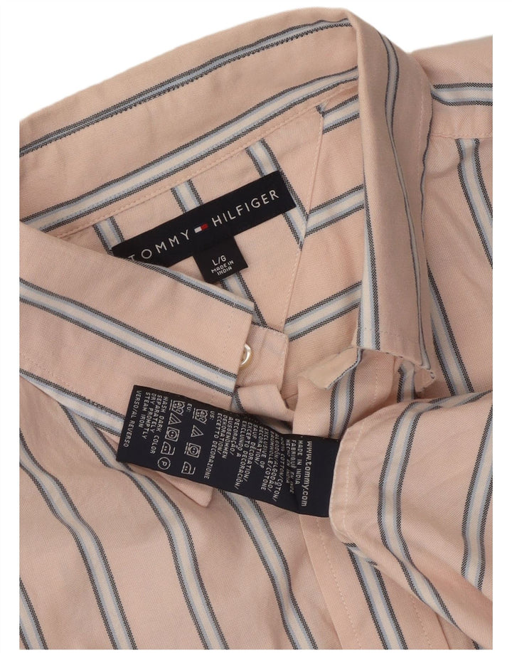 Camicia da uomo Tommy Hilfiger grande cotone a righe rosa
