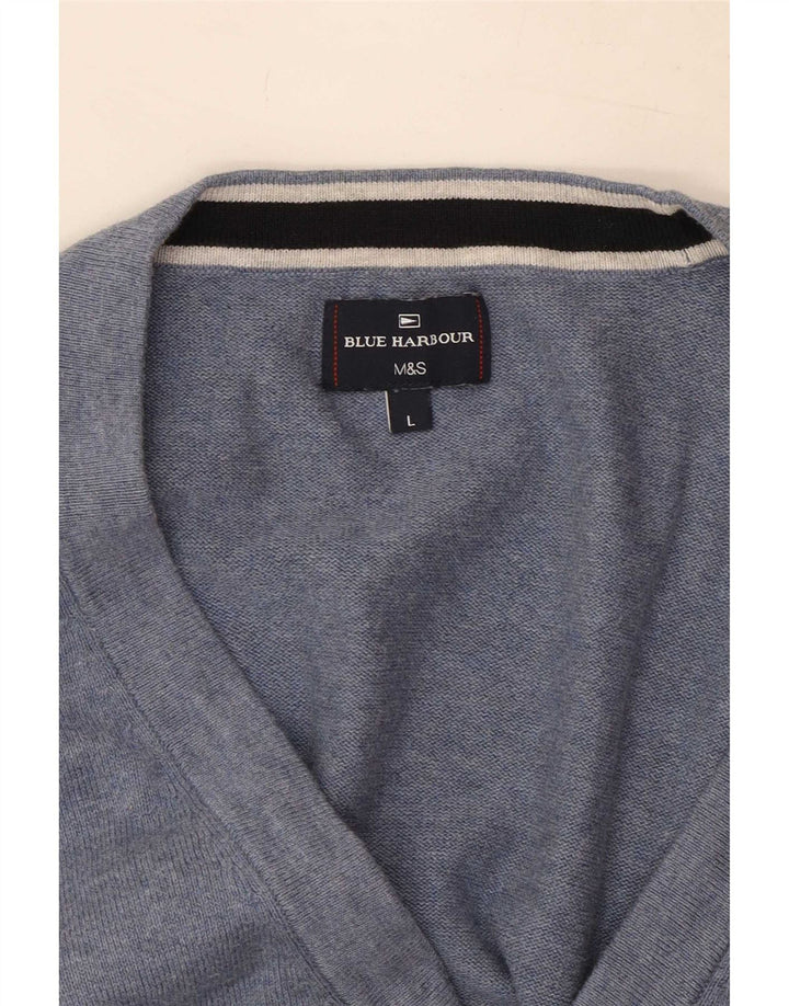 Maglione cardigan blu Harbour da uomo Marks & Spencer grande