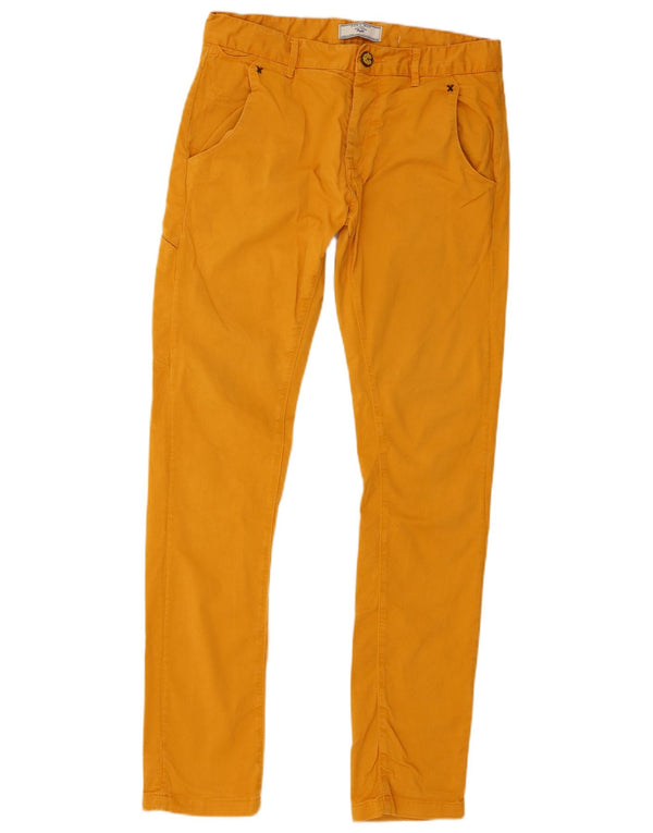 Zara Mens Slim Casual Trousers EU 38 Small W30 L32 Yellow