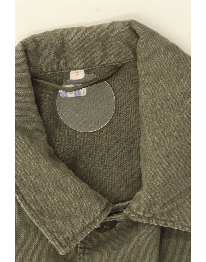 Camicia militare vintage da uomo piccola color kaki
