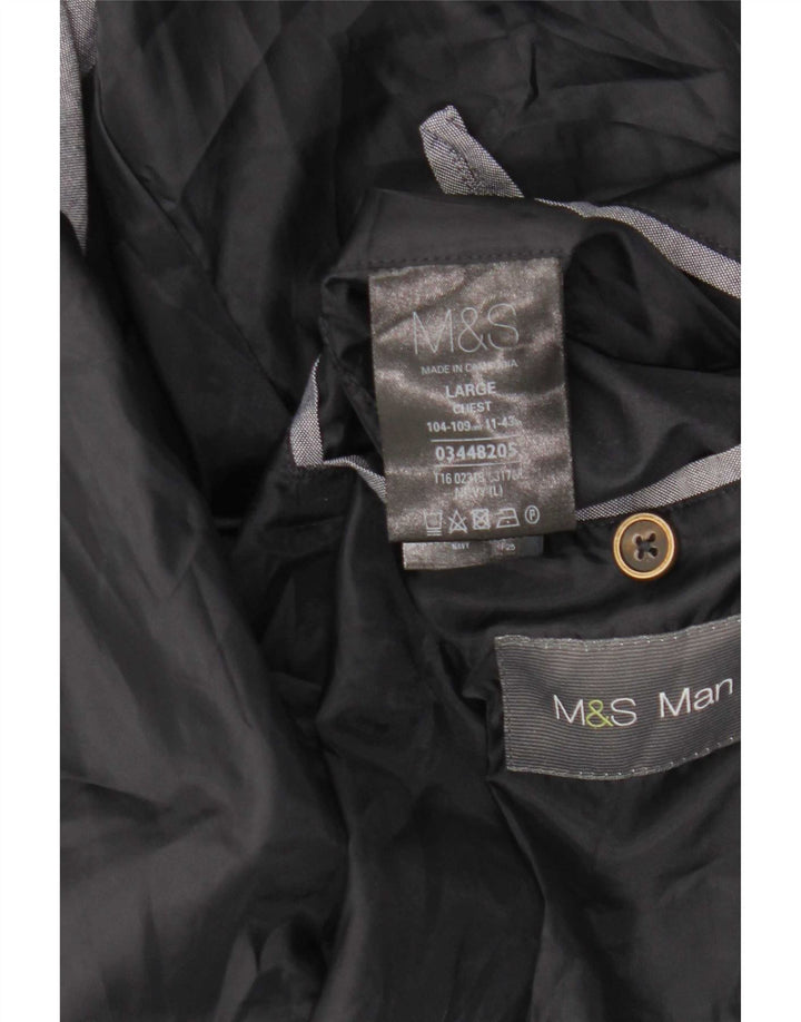 Giubbotto bomber da uomo Marks & Spencer UK 40 grande poliestere blu navy