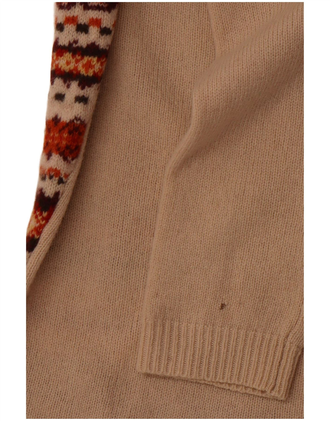 TOMMY HILFIGER Maglione da donna con scollo a barca UK 10 Small Beige Fair Isle