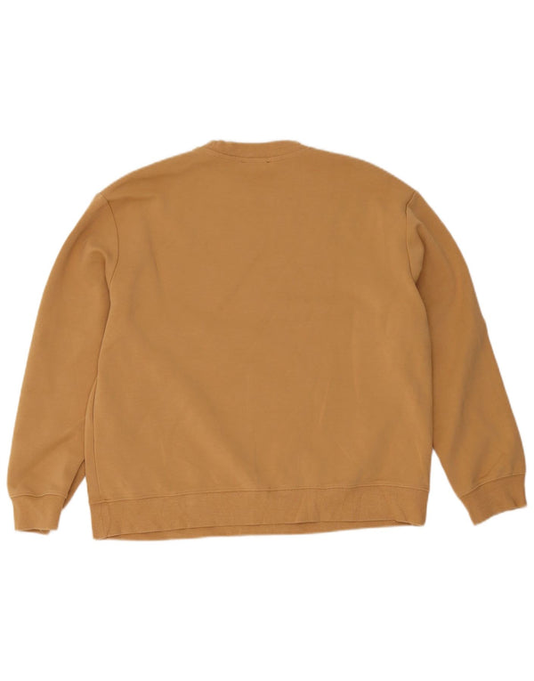 Felpa oversize da donna Zara UK 10 piccola in cotone beige
