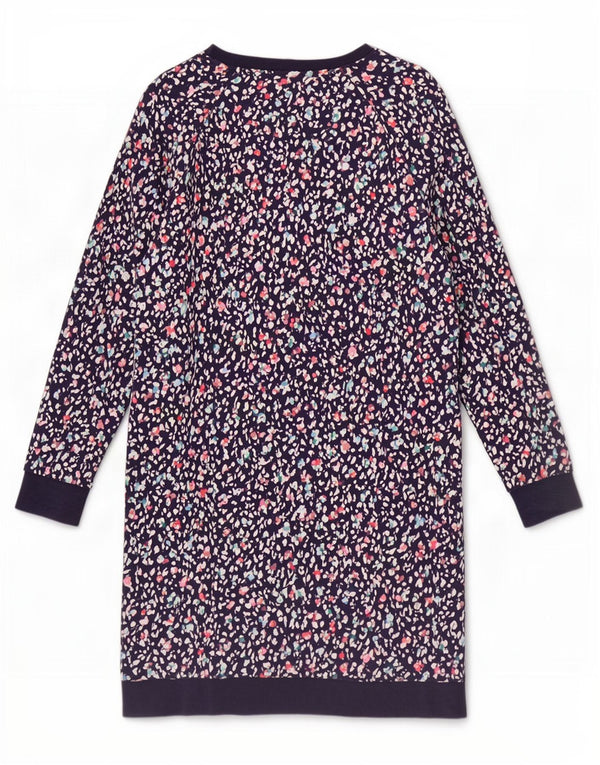Abito maglione felpa da donna Joules UK 18 XL cotone maculato blu navy