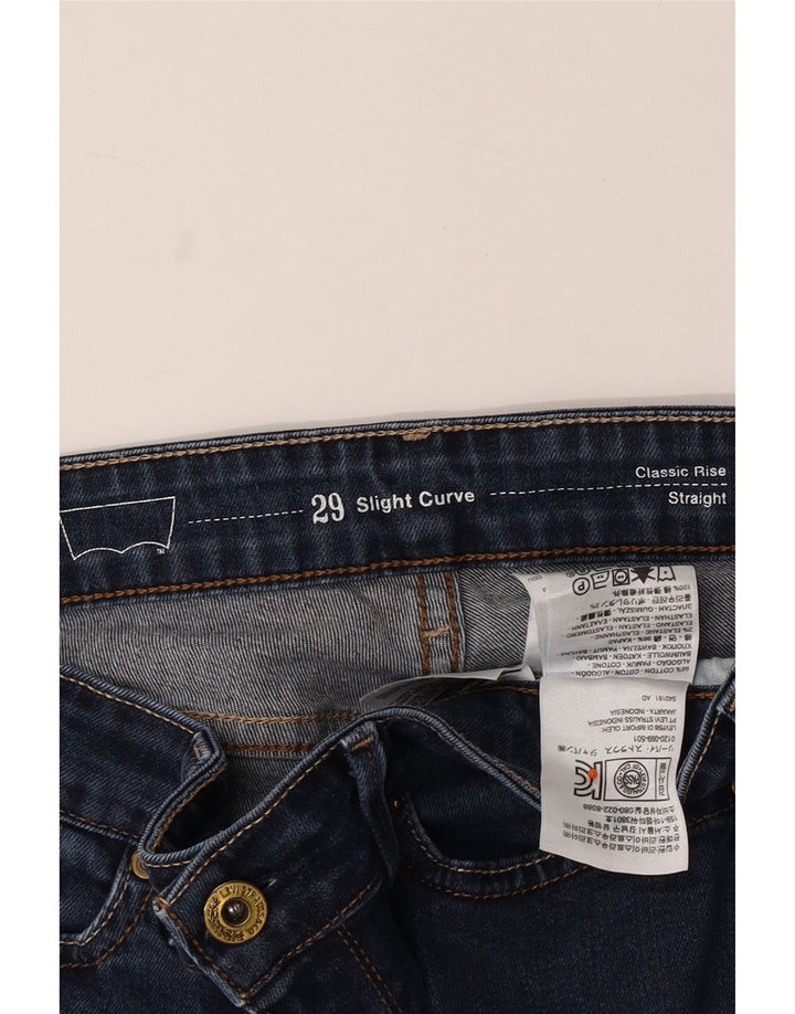 LEVI'S Jeans dritti da donna con leggera curva a vita classica W29 L28 cotone blu