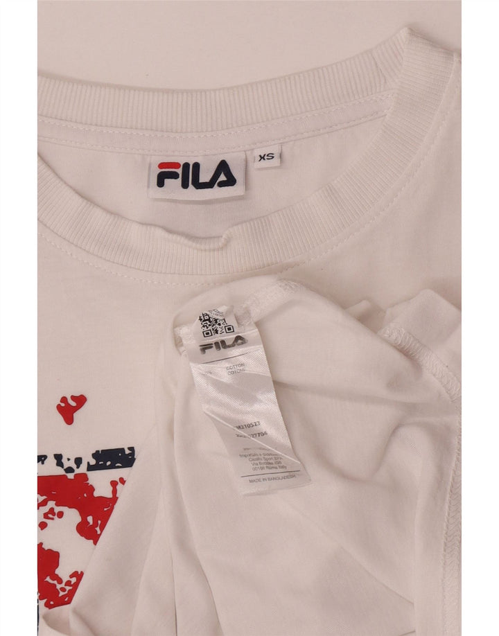 T-shirt grafica da uomo Fila Top XS in cotone bianco
