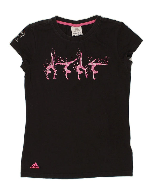 T-shirt grafica da donna ADIDAS Top UK 14 cotone nero medio