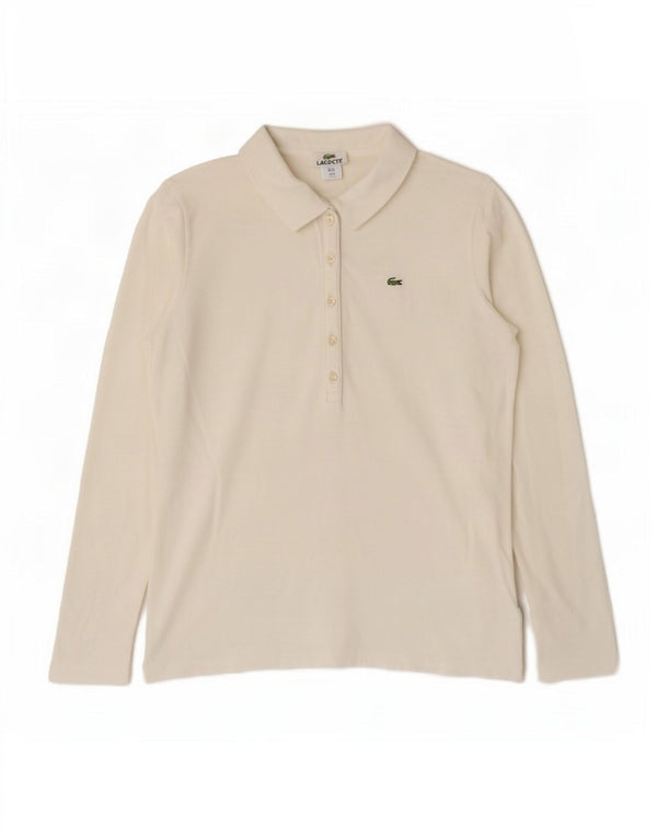 Polo da donna a maniche lunghe Lacoste taglia 44 grande bianca