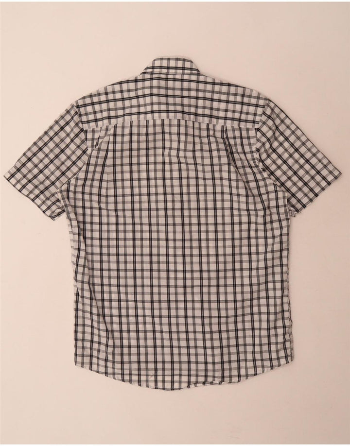 Camicia da uomo a maniche corte Regular Fit Pierre Cardin a quadri bianchi medi