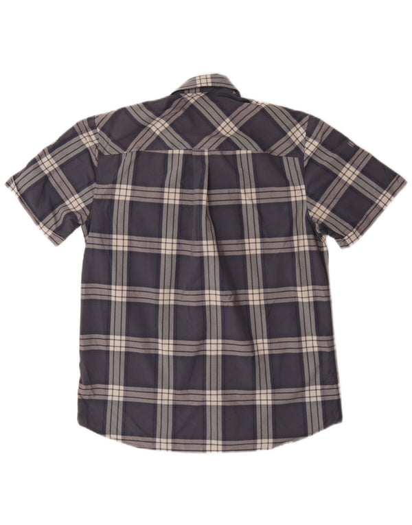 Camicia a maniche corte da uomo Rohan a quadri piccoli blu in poliammide