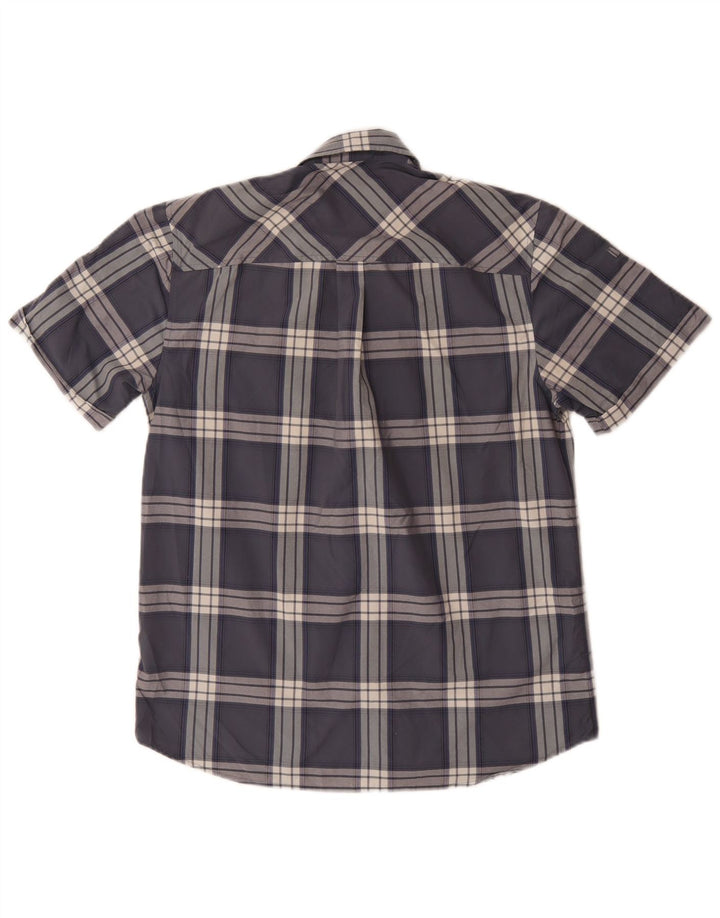 Camicia a maniche corte da uomo Rohan a quadri piccoli blu in poliammide