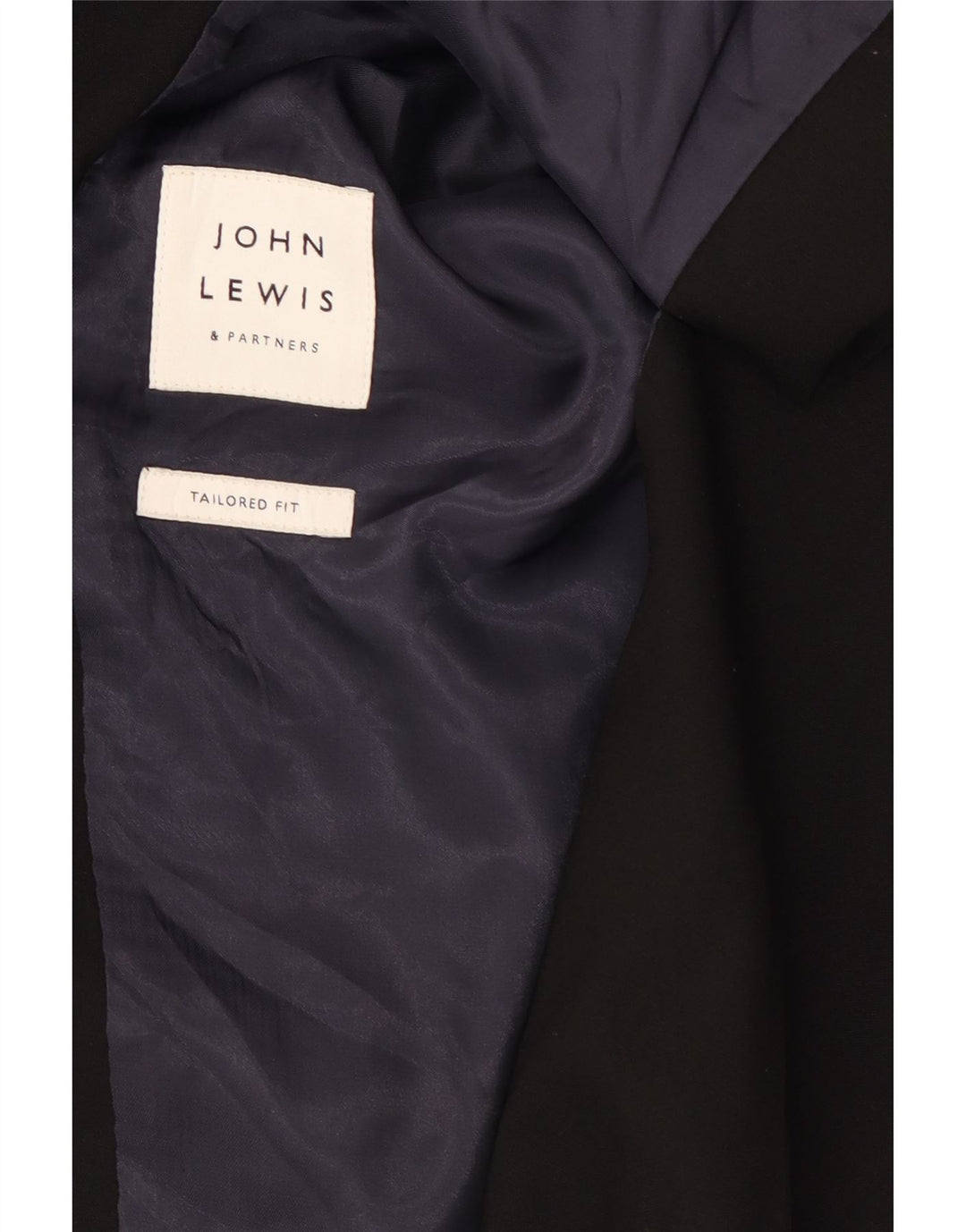 Giacca blazer da uomo a 2 bottoni su misura John Lewis UK 44 2XL Lana nera