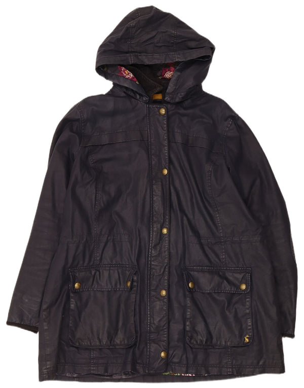 Giacca da donna in cotone cerato con cappuccio Joules UK 20 2XL Blu navy