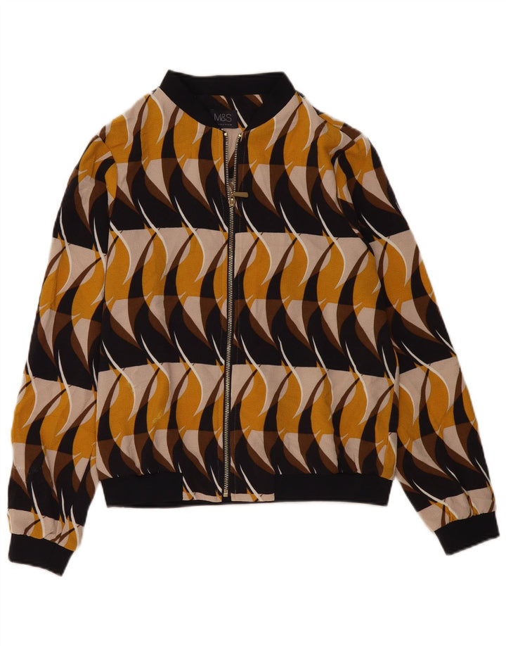 MARKS & SPENCER Giubbotto bomber da donna UK 14 Medio multicolore geometrico