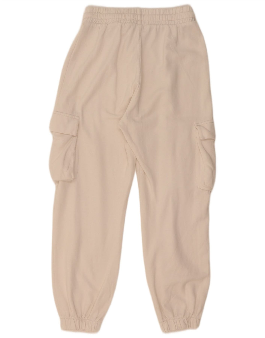 Pantaloni da tuta cargo Zara da donna, pantaloni da jogging UK 12, cotone bianco medio