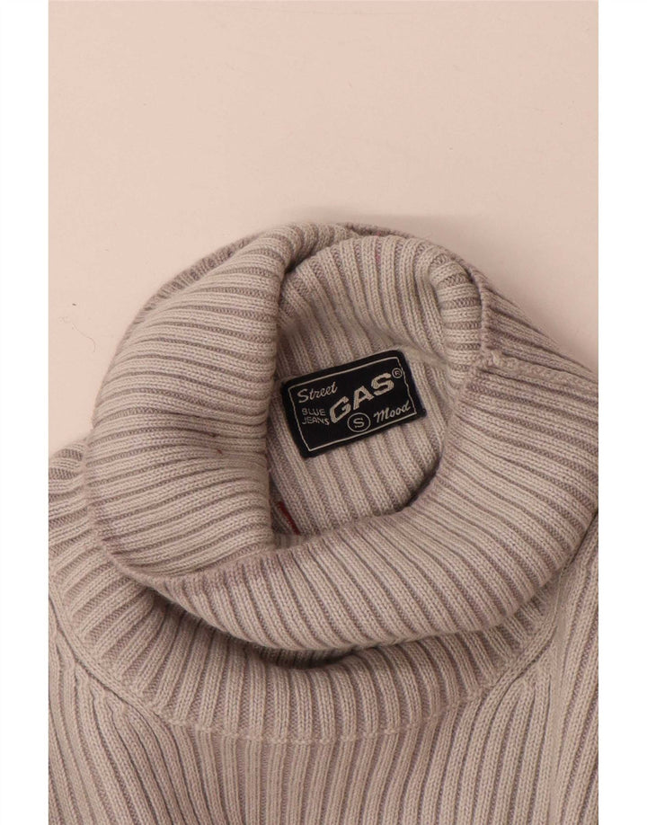 Maglione maglione a collo alto da donna Gas UK 10 piccolo grigio lana
