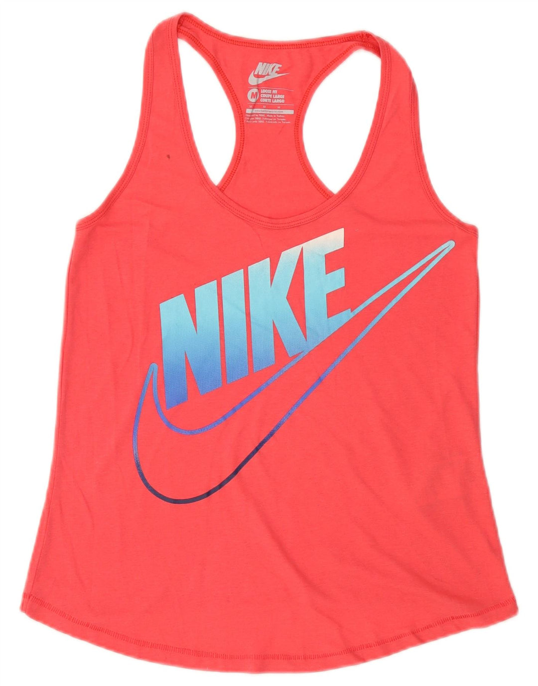 Canotta grafica Nike da donna, vestibilità ampia, UK 12, poliestere rosa medio