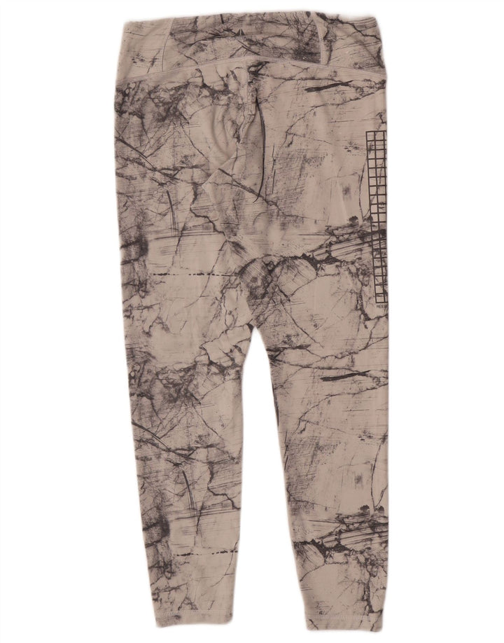Leggings Reebok Crop Abstract Pattern da donna UK 12/14 Grigio medio