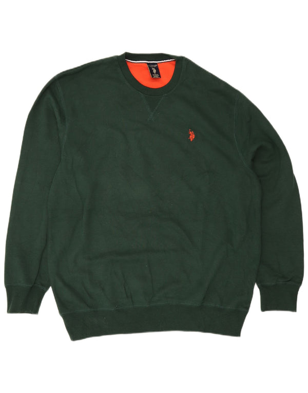 Polo Assn. Felpa Uomo Maglione Grande Cotone Verde