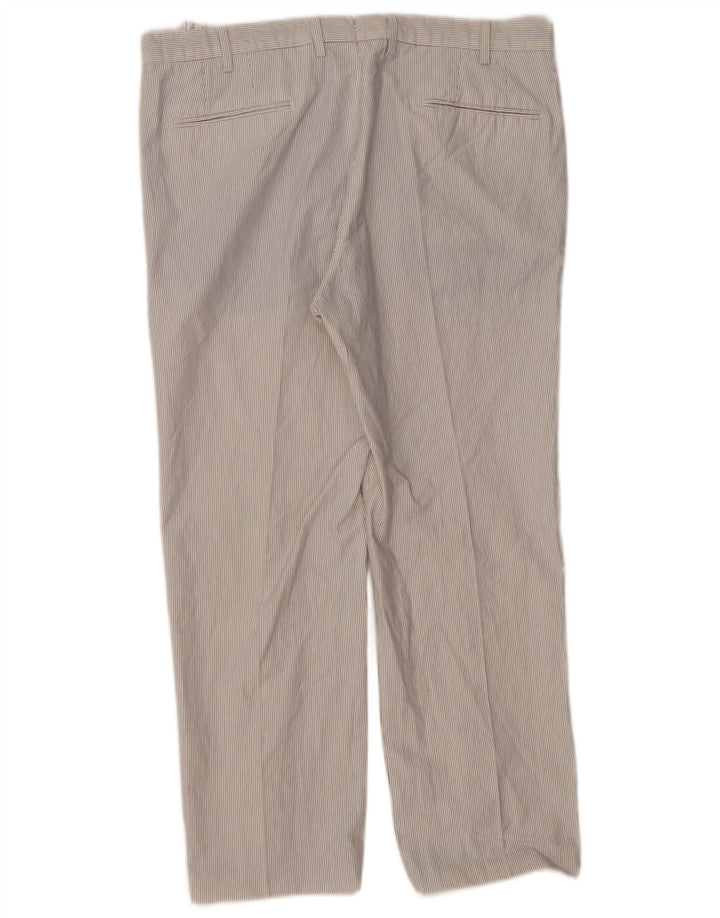 MASSIMO DUTTI Pantaloni da abito dritti da uomo EU 46 XL W36 L27 a righe bianche