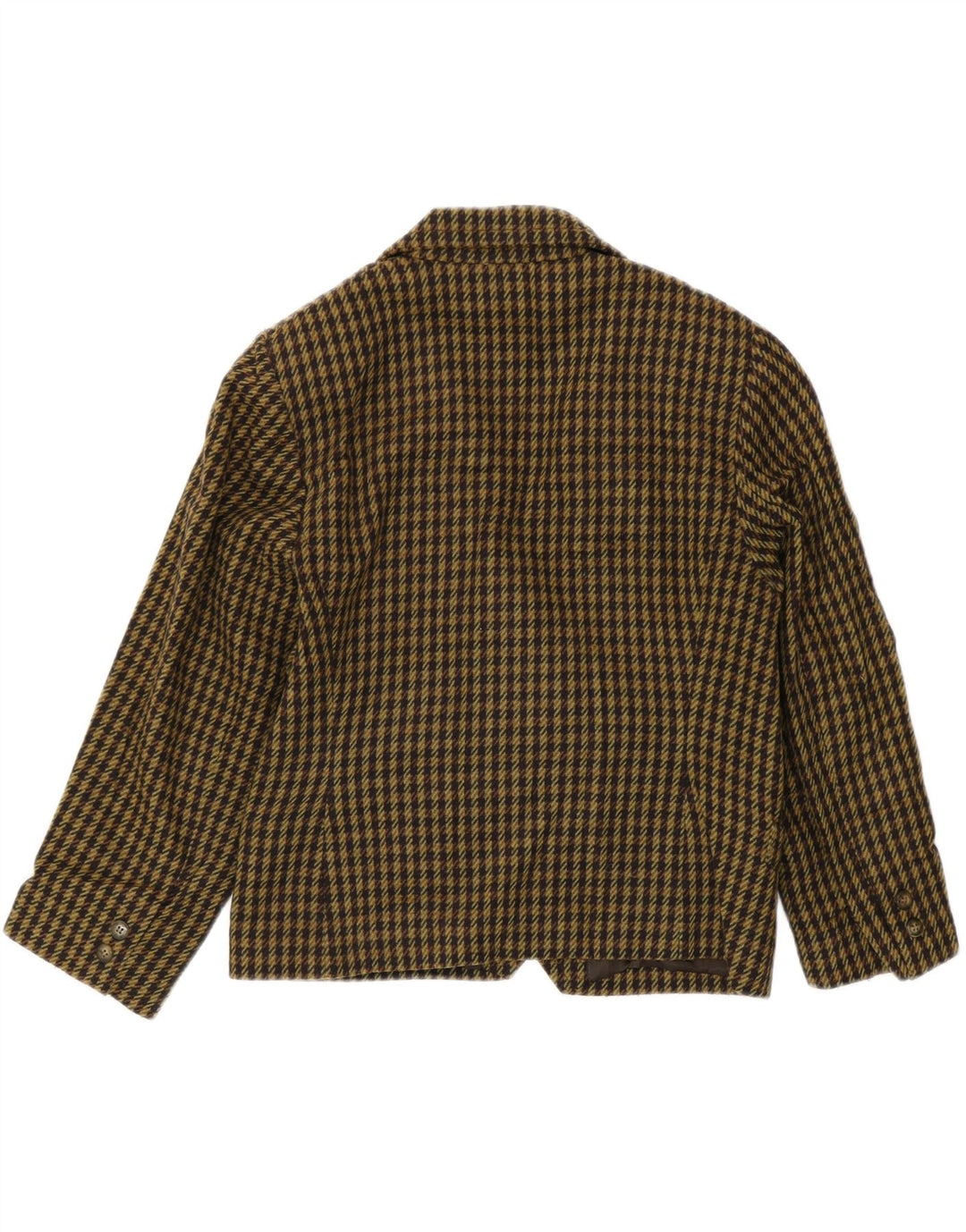 Giacca blazer doppiopetto vintage da donna UK 10 piccolo pied de poule verde