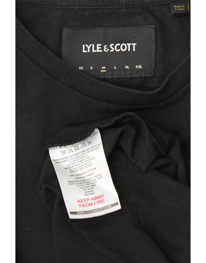 Lyle & Scott Top da uomo a maniche lunghe in cotone nero medio