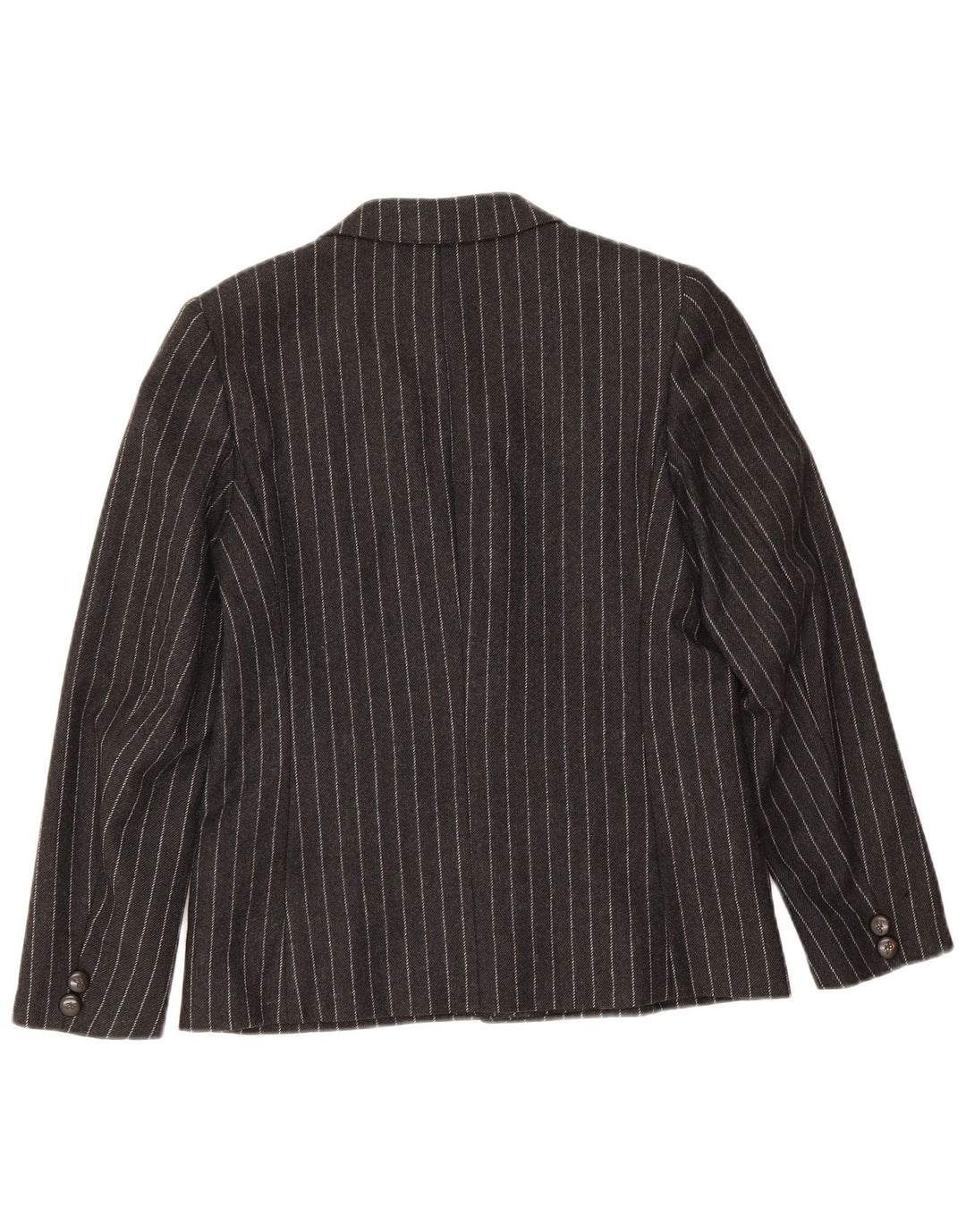 Giacca blazer vintage da donna a 2 bottoni IT 42 lana gessata media nera