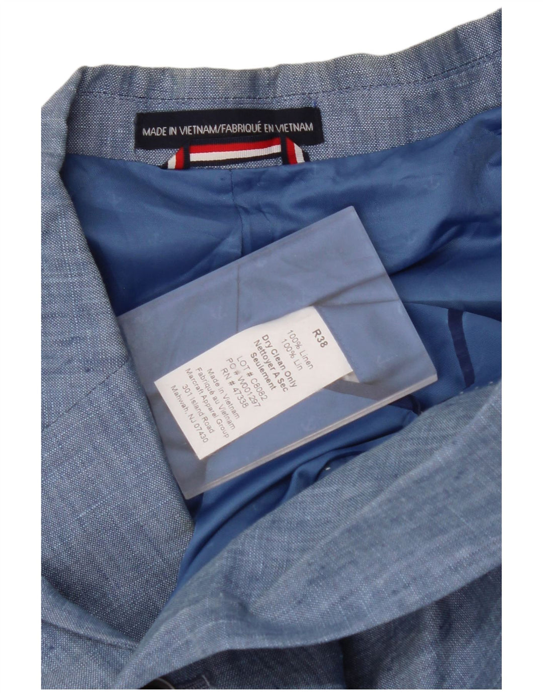 VINTAGE Mens 2 Button Blazer Jacket UK 38 Medium Blue Linen