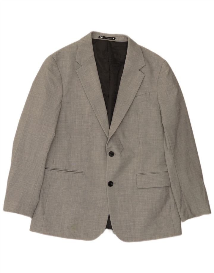 Giacca blazer da uomo a 2 bottoni Zara EU 50 poliestere grigio medio