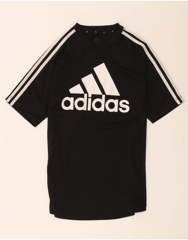 T-shirt grafica Adidas Aeroready da uomo, piccola, in poliestere nero