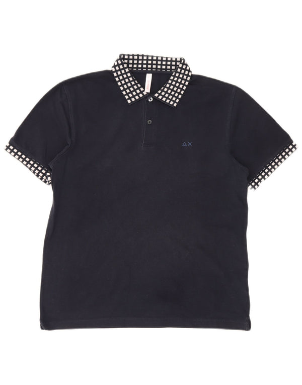 Polo da uomo Sun68 XL in cotone blu navy