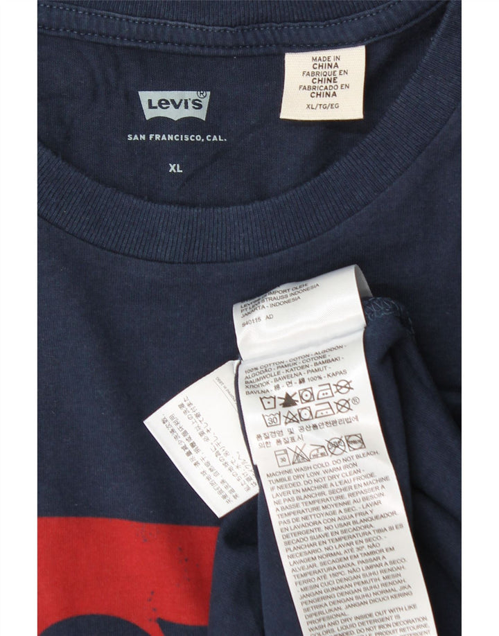 T-shirt grafica da uomo Levi's Top XL in cotone blu navy