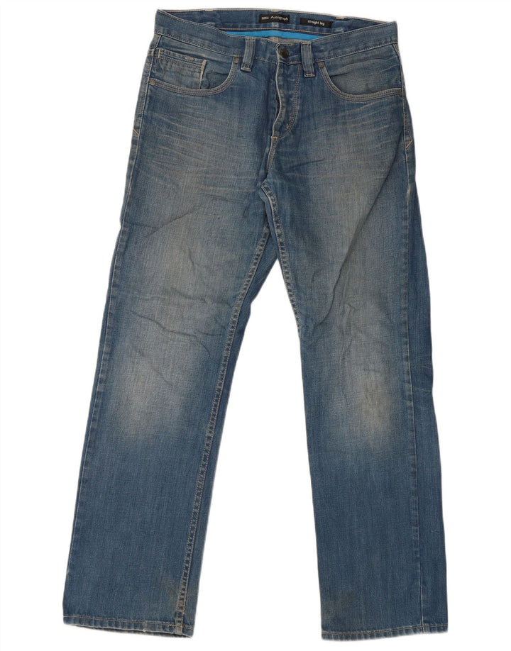 Jeans dritti autografi da uomo Marks & Spencer W32 L31 cotone blu