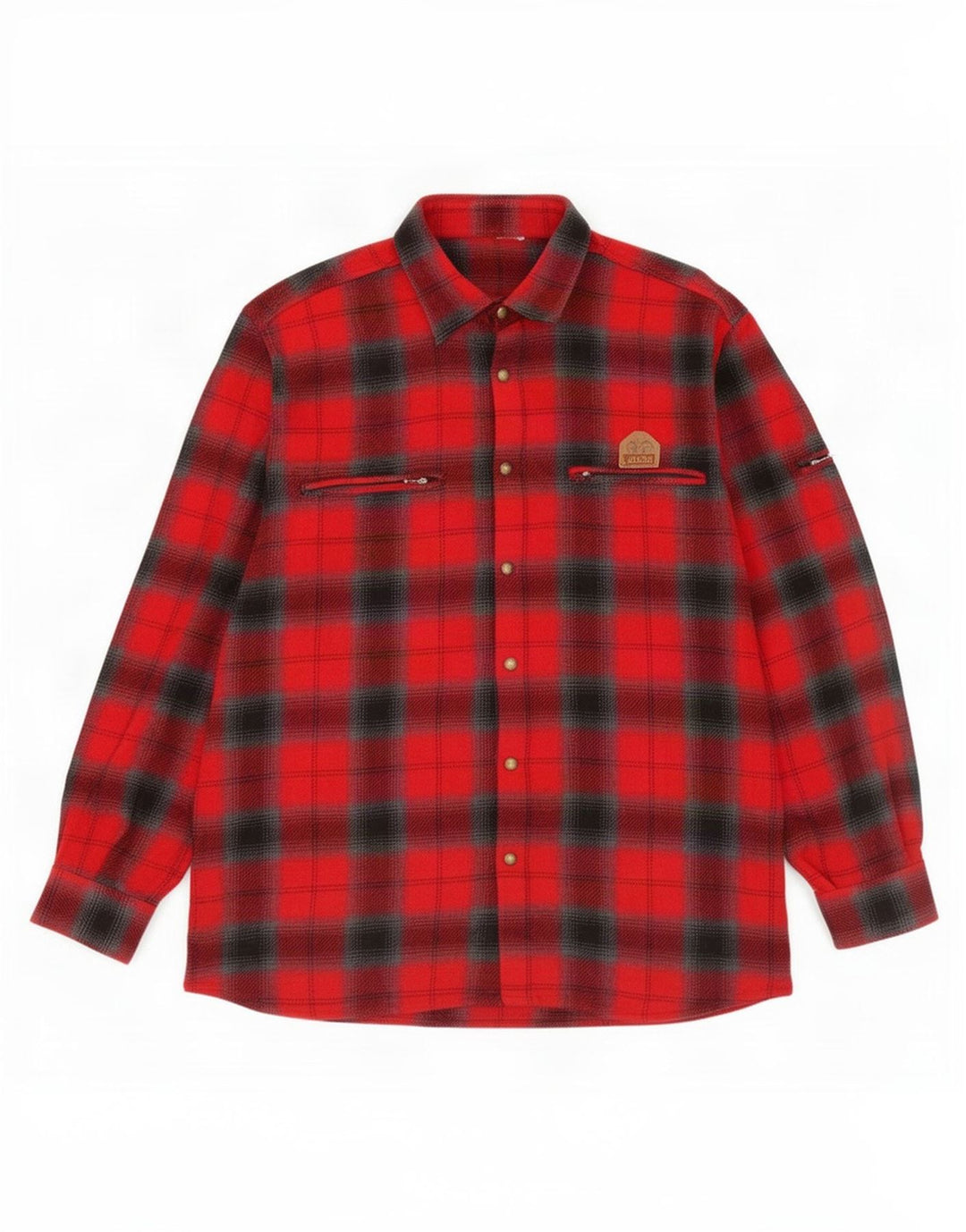 Camicia vintage da uomo in flanella a quadri rossi grandi
