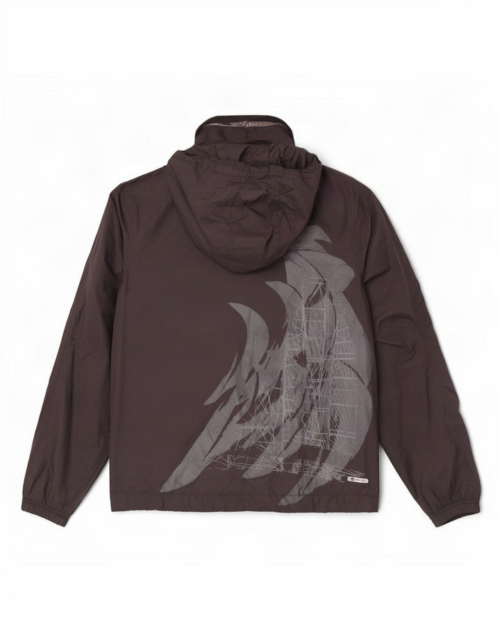 Giacca antipioggia da uomo con cappuccio grafico Puma UK 38 nylon nero medio