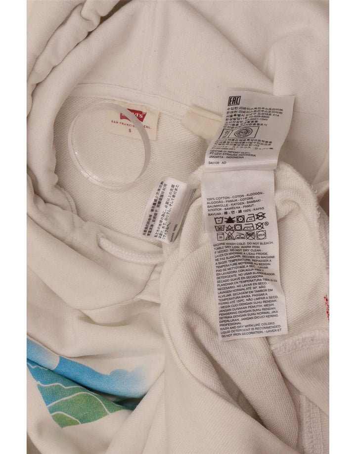 Maglione con cappuccio grafico da uomo Levi's piccolo in cotone bianco