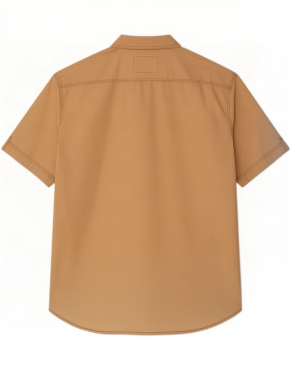 Camicia a maniche corte da uomo Timberland 2XL in cotone beige