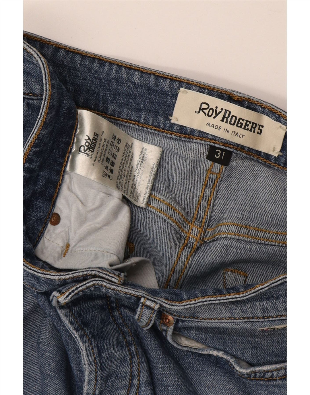 Jeans slim invecchiati da donna Roy Rogers W31 L29 cotone blu
