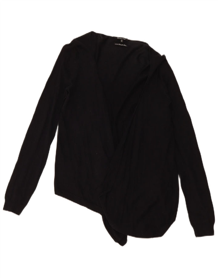 Maglione cardigan aperto da donna Massimo Dutti UK 10 piccolo cotone nero