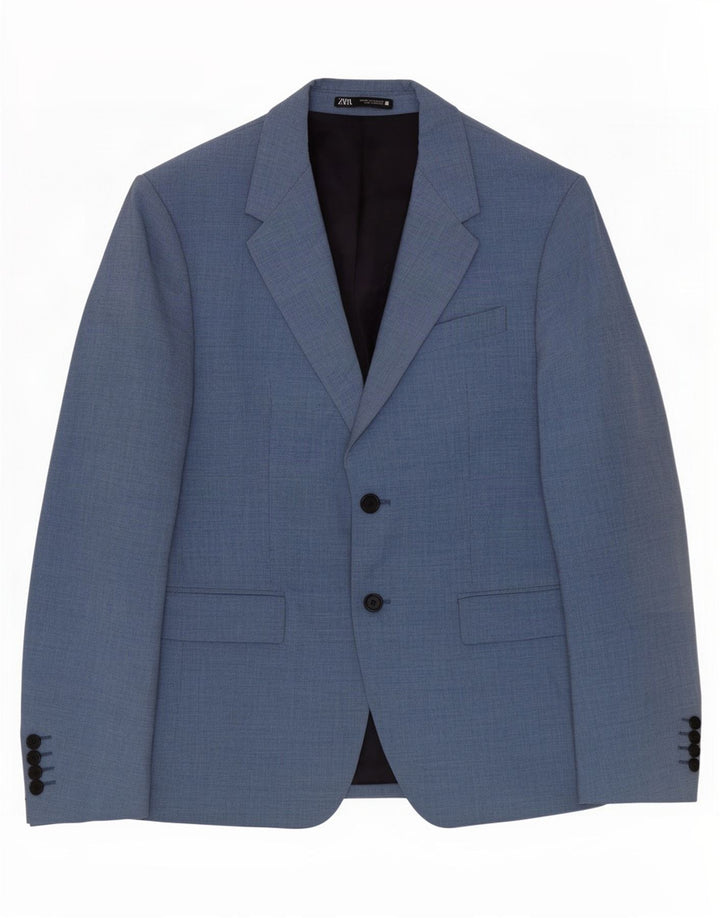 Giacca blazer a 2 bottoni da uomo Zara EU 50 blu medio