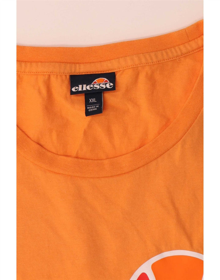 T-shirt grafica da uomo Ellesse Top 2XL in cotone arancione