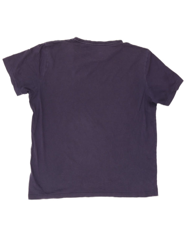 T-shirt grafica da uomo Puma Top XL in cotone blu navy
