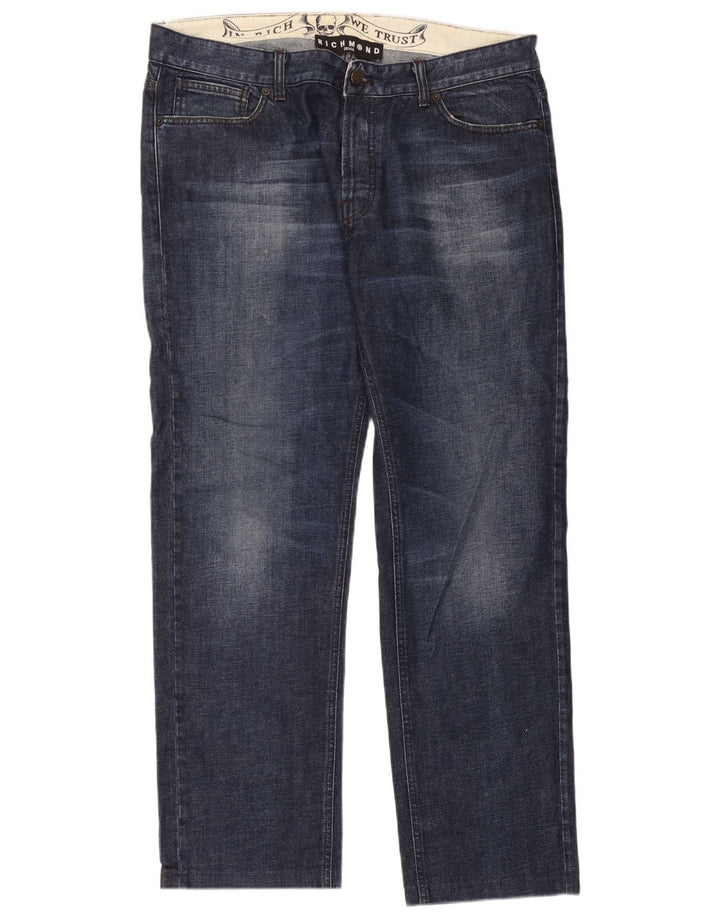 Jeans dritti da uomo Richmond W38 L30 Blu Navy