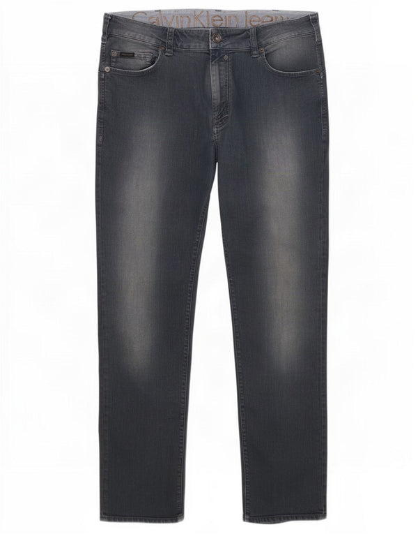 Jeans slim da uomo Calvin Klein W36 L34 cotone blu navy