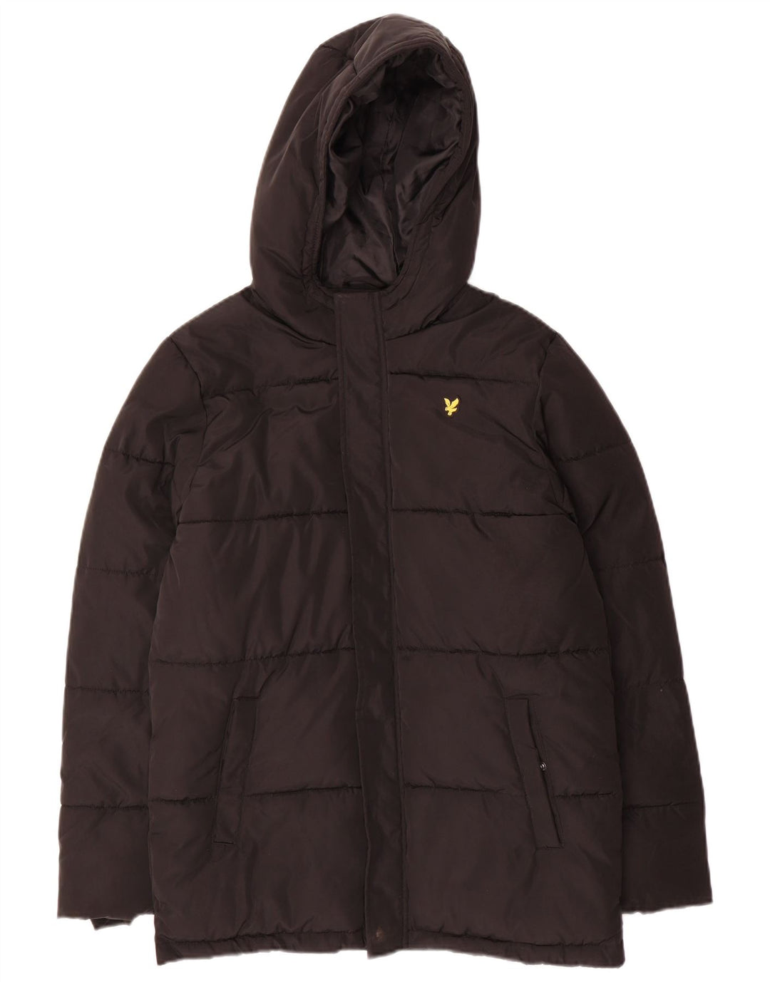 Giacca imbottita con cappuccio Lyle & Scott da ragazzo 12-13 anni in poliestere nero