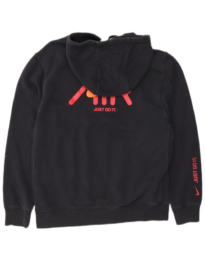 Felpa con cappuccio grafica Nike da uomo in cotone nero medio
