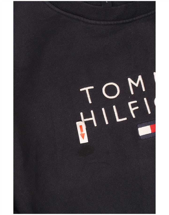 Tommy Hilfiger Felpa grafica da uomo Maglione piccolo cotone blu navy