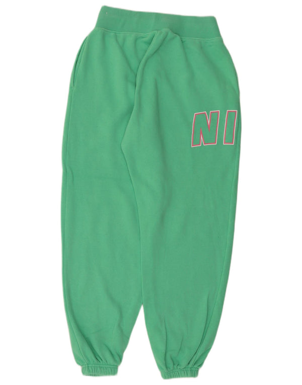 NIKE Pantaloni da tuta con grafica da donna Joggers UK 10 Small Verde Cotone